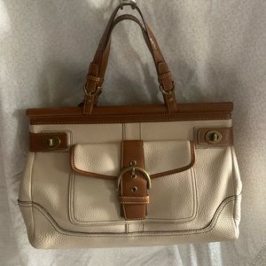 COACH soho dowel top dual-toned satchel handbag
